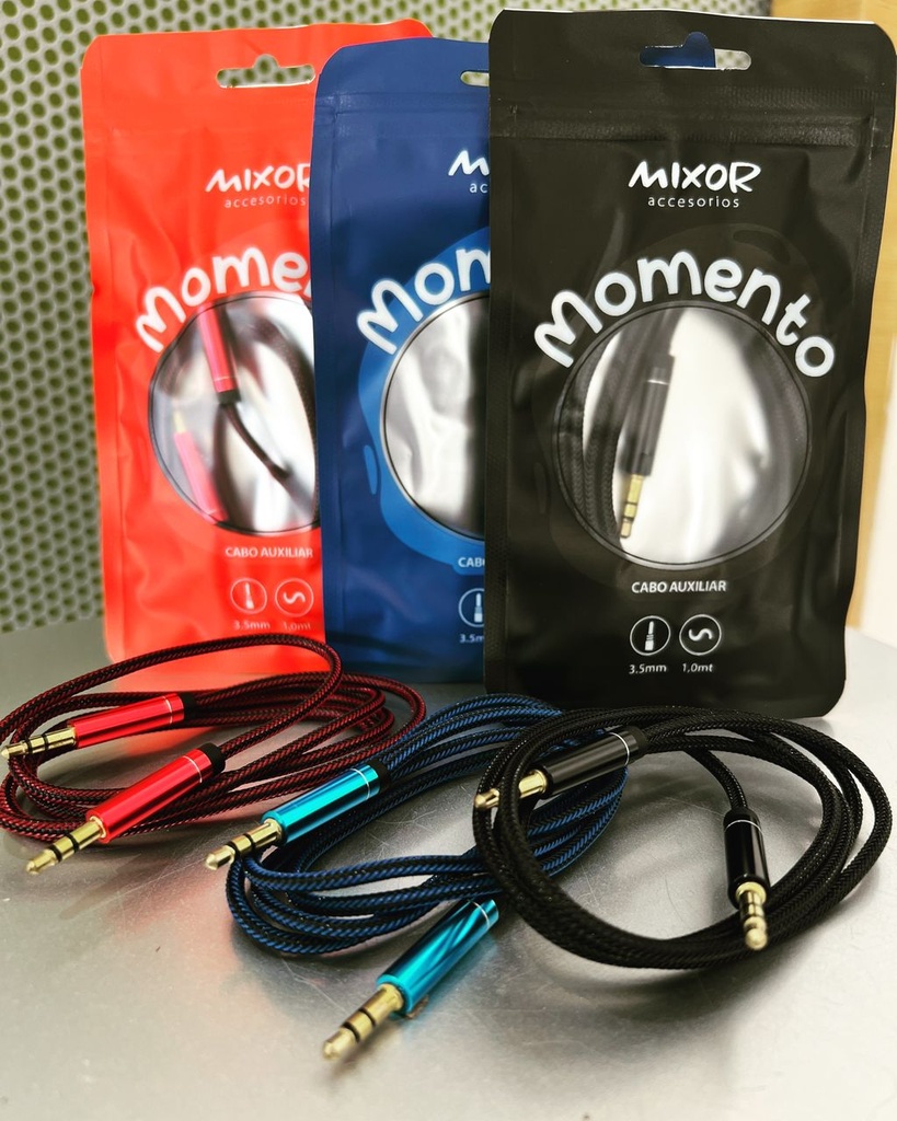 AUX CABLE 3,5 MODM-B03 - MOMENTO - MIXOR - BLACK