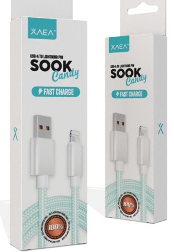 [CABX0809206] CABLE USB LIGHTNING MODX-092 - SOOK CANDY - XAEA - VERDE