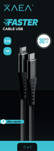 [CABEX0709702] CABLE TIPO C A TIPO C X-097 - XAEA - NEGRO