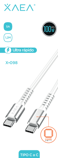 [CABEX0709801] CABLE TIPO C -TIPO C /PD-100W  X-098 - XAEA BLANCO