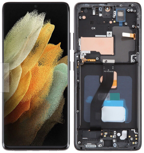 [9748] PANTALLA COMPLETA S S21 ULTRA 5G (SM-G998) CON MARCO OLED NEGRO
